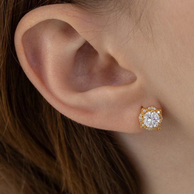 Tatiana (Серебро 925) Серьги-кольца Luster Bloom Cushion EC3187