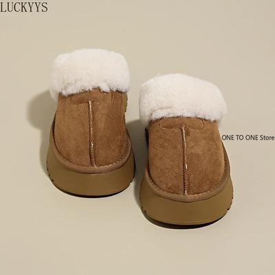 Зимние сапоги, меховые тапочки, женские зимние плюшевые сандалии, роскошные шлепанцы на платформе, женские на толстой подошве, дизайнерская хлопковая домашняя обувь