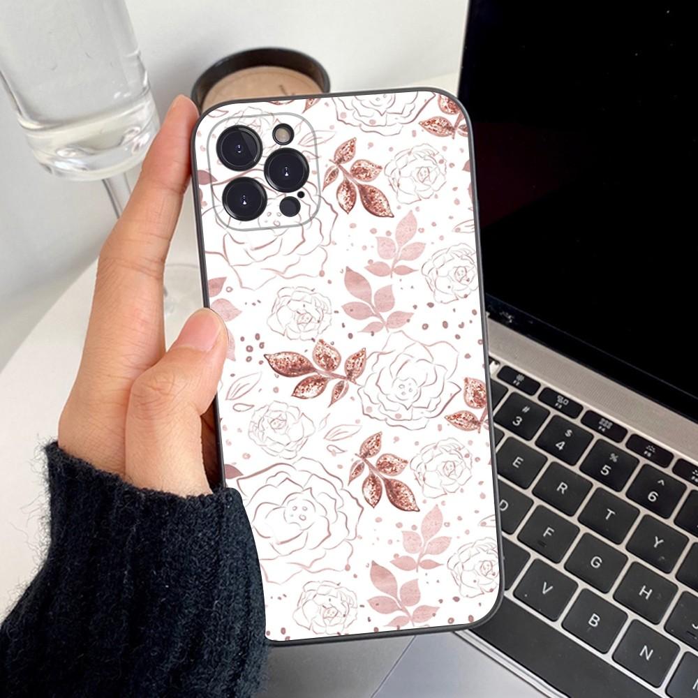 Красивый золотой чехол-роза для телефона, силиконовый, мягкий, для iPhone 16 15 14 13 12 11 Pro Mini XS MAX Plus X, чехол