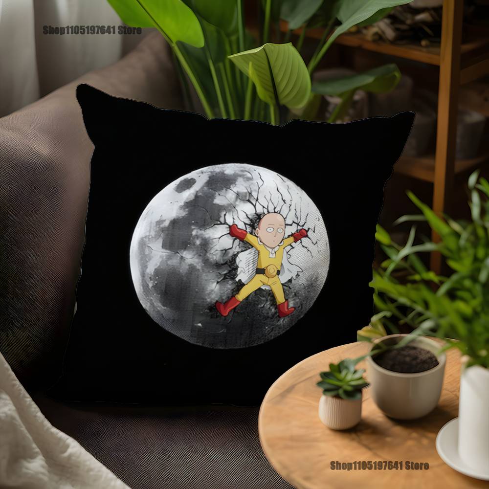 Наволочка для подушки с изображением Сайтамы из One-Punch Man для декора дивана, автомобиля, офиса, комнаты, печатная наволочка, декоративные элементы и защита