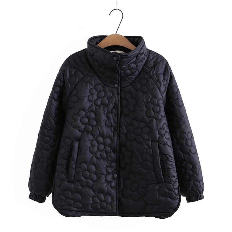 Woman Lightweight Padded Jacket Thin Cotton Coat Clothing Winter Solid Color Long Sleeve Top Loose Casual Elegant Quilted Jacket