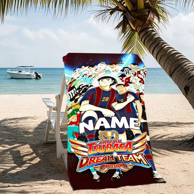 Customizable personalized beach towels Captain Tsubasa Dream Team themed designs.Suitable for the beach, yoga, sports;ideal as beach accessories