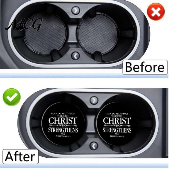 Easy Clean Car Coaster 2PCS Coasters, Decorative Silicone Non-Slip Auto Accessories, Reusable Wear-resistant Stain-Resistant Thermal Pads, for