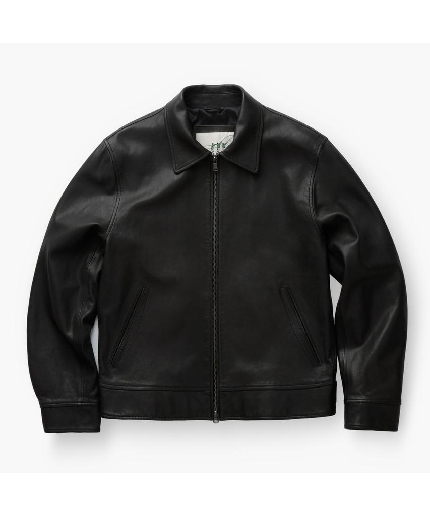 Henry Cottons Vegetable Leather Zip-Up Jacket Ahudm26111Bkx
