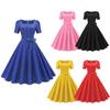 Vintage Polka Dot Dress Classic Movie Style Elegant Timeless Retro Design Square Collar Women's Dress
