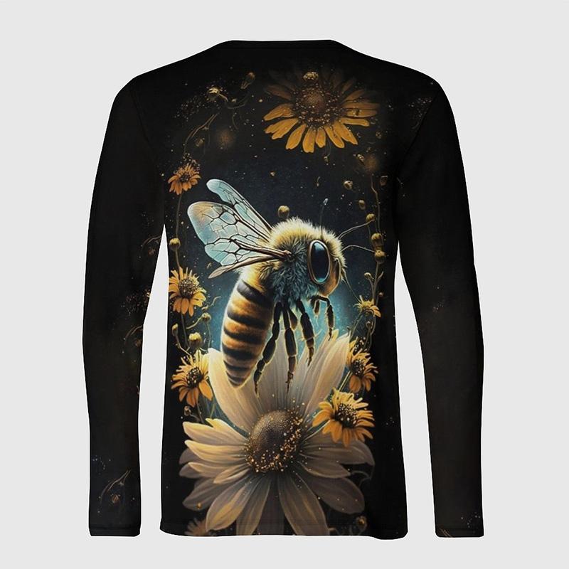 Милая сотовая пчела 3D принт с длинным рукавом футболка для мужчин и женщин одежда повседневная мода уличная спортивная дышащая футболка топы для мужчин