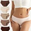 Mid Waist Cotton Cute Women's Underwear with No Trace Bow Triangle Panties
