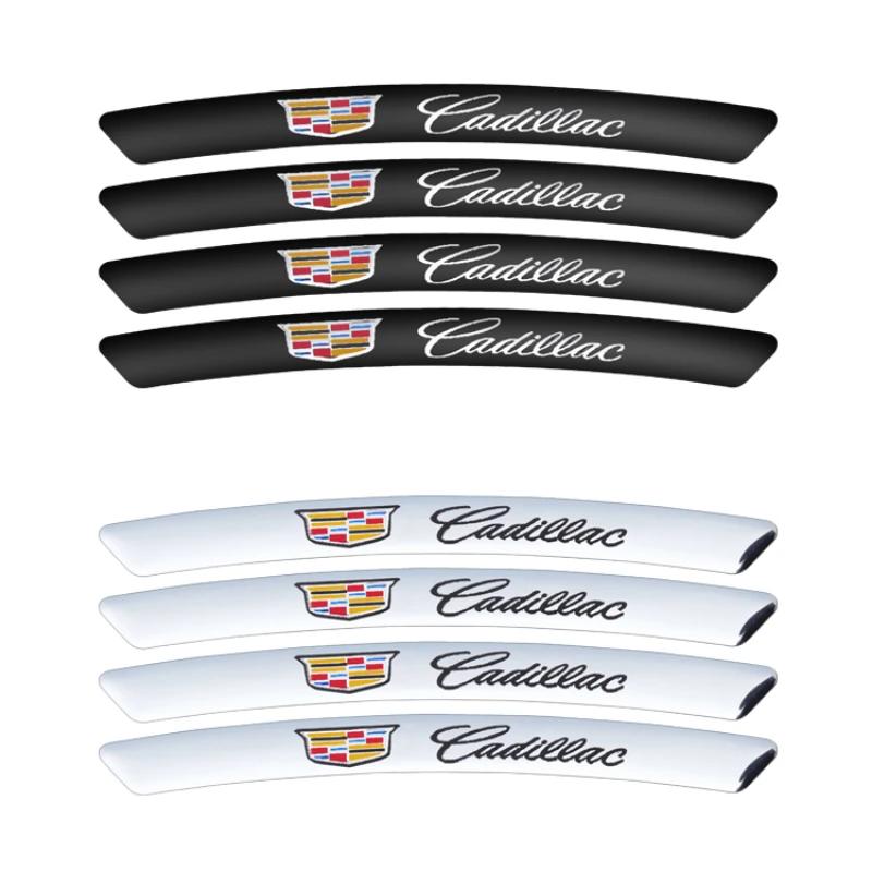 4pcs/set Alloy Car Wheel Edge Emblem Tire Rims Stickers for Cadillac ATS CT4 CT6 CTS SLR SRX XLR XT4 XT5 Escalade Deville DTS