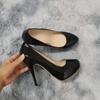 Новые женские туфли-лодочки осенние туфли с круглым носком на высоком каблуке модные сексуальные туфли на каблуке 12 см на банкетной платформе туфли-шпильки свадебные туфли для выпускного вечера больших размеров