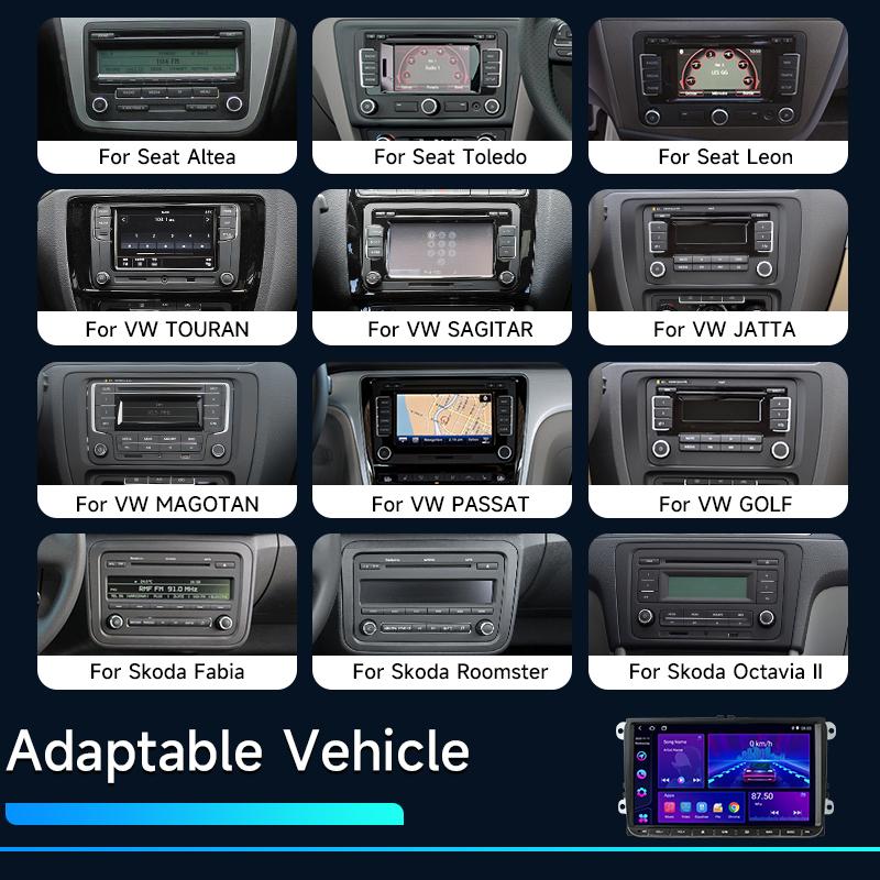 9-дюймовый автомобильный радиоприемник Android 12 для VW Volkswagen Skoda Octavia Golf Passat B6 B7 Polo Jetta Tiguan Touran 2 Din авторадио Carplay