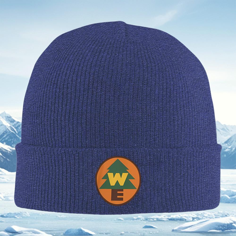 Green tree,yellow 'W',orange shape,brown 'E' Men Women Unisex Knitted Hat Beanie Pullover Cap Winter Thermal Warm Christmas Outd