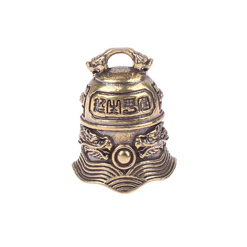 1Pc Brass Handicraft Dragon Bell Keychain Car Interior Double Dragon Playing Beads Bell Brass Bell Home Decoration Pendant