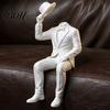 Креативная настольная статуэтка-дисплей, 3D-печатное украшение "Сидящий джентльмен", Минималистичная абстрактная фигурка без лица, Уникальные настольные украшения, Эстетическое искусство