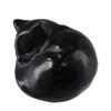 Semi-precious Stone Cat Statue Obsidian/Opal Sleeping Cat Statue Crystal Sleeping Cat  Home