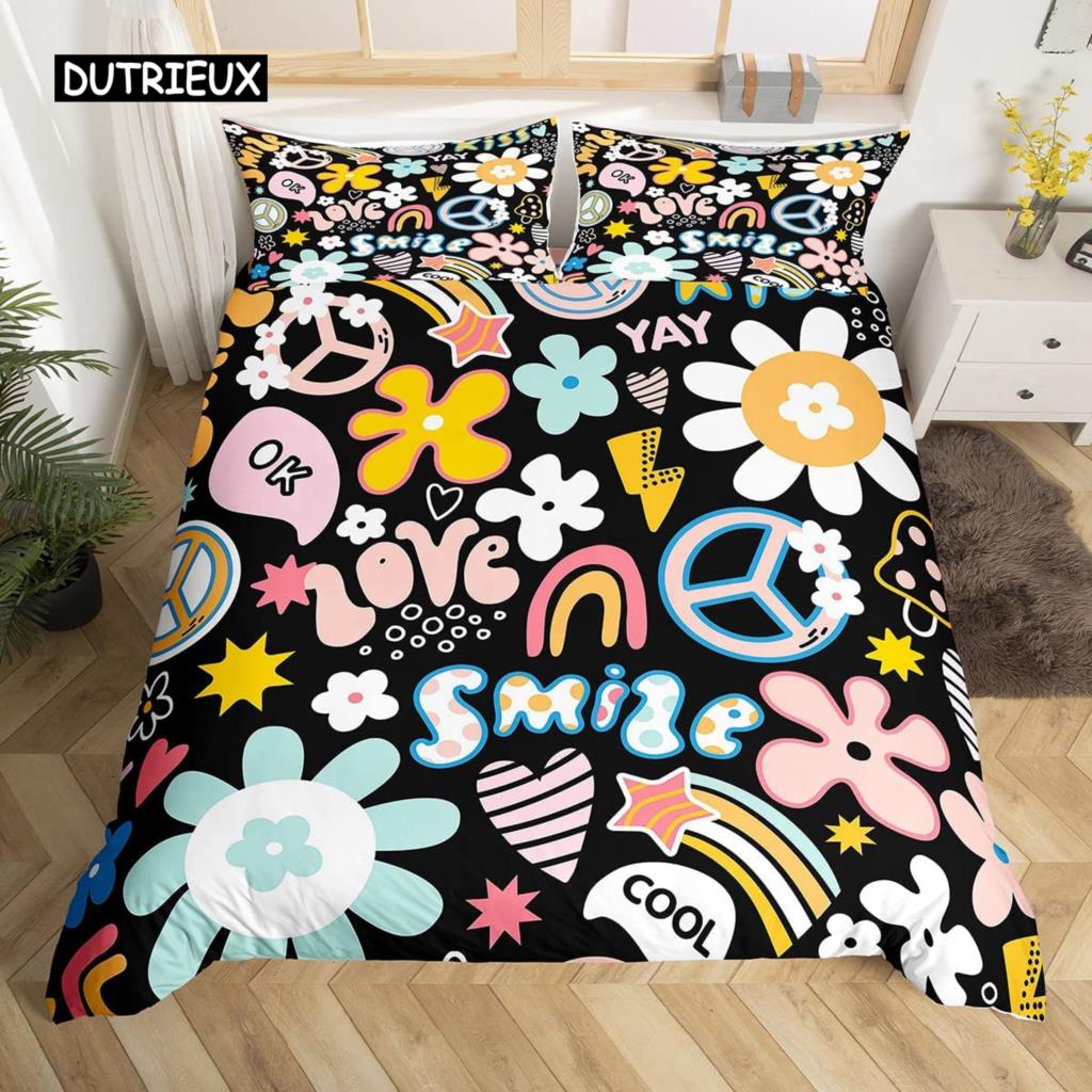 Пододеяльник Rainbow Kawaii Tropical Fruits Комплект постельного белья Ананас Киви Лимон Пончик Апельсин Вишня Клубника Покрывало для одеяла