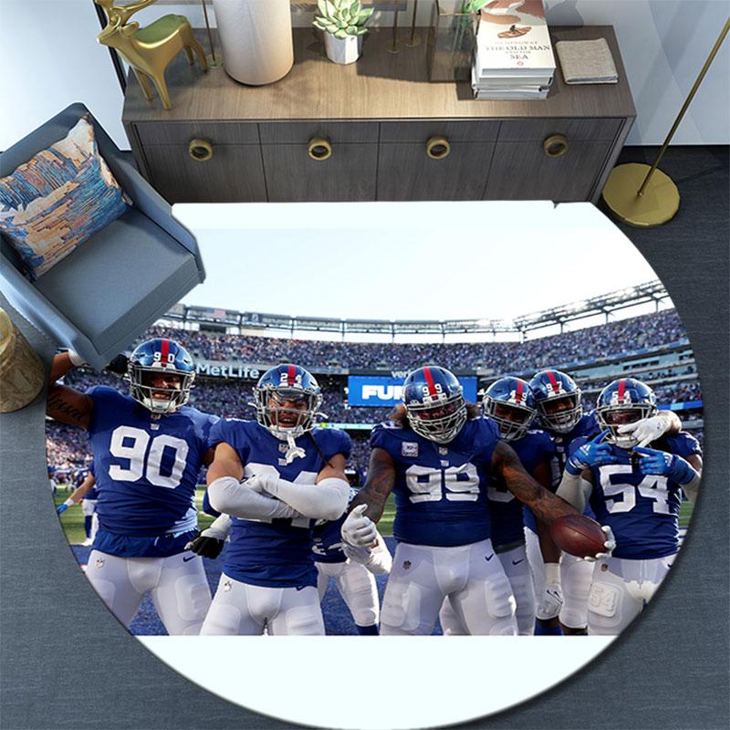 Giants Players pattern round rug,Carpet Rug for Living Room Bedroom Playroom ,Non-slip Floor Mat,Holiday Gifts and Birthday Gifts.