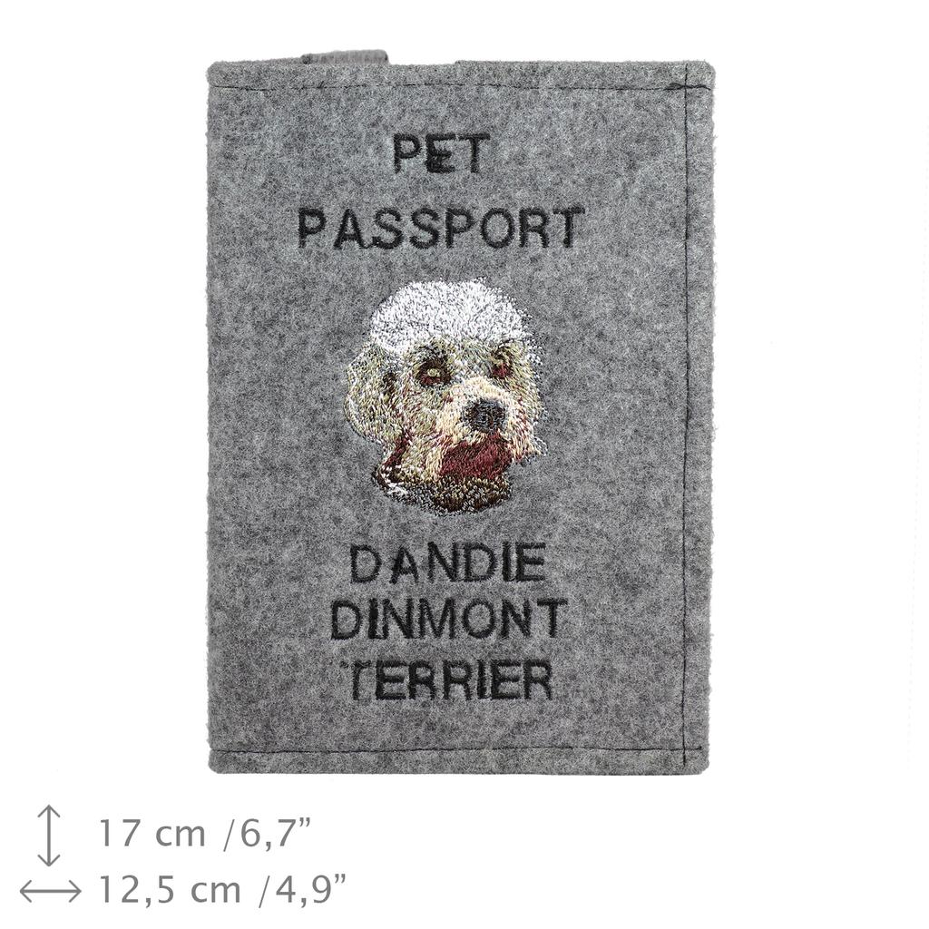 Dandie Dinmont Terrier, Hindlee Terrier - Dog passport case, document case, gift for the traveller from the Art-Dog brand