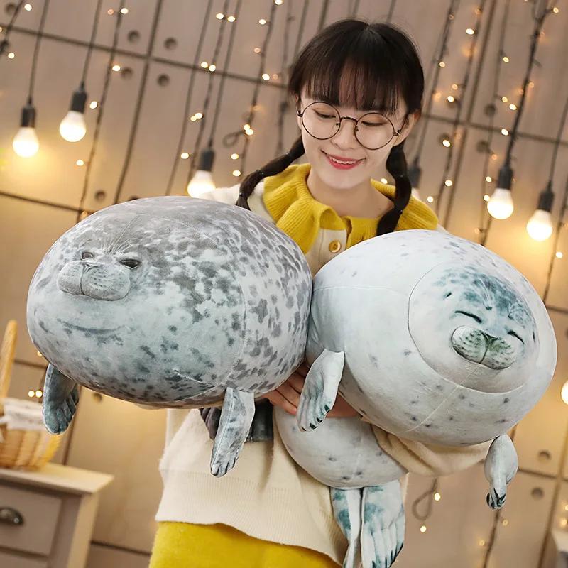 Новая подушка Angry Blob Seal Pubby 3d Novelty Sea Lion Doll Plush Stuffed Toy Baby Sleeping Throw Подушка Подарки Для Детей Девочек
