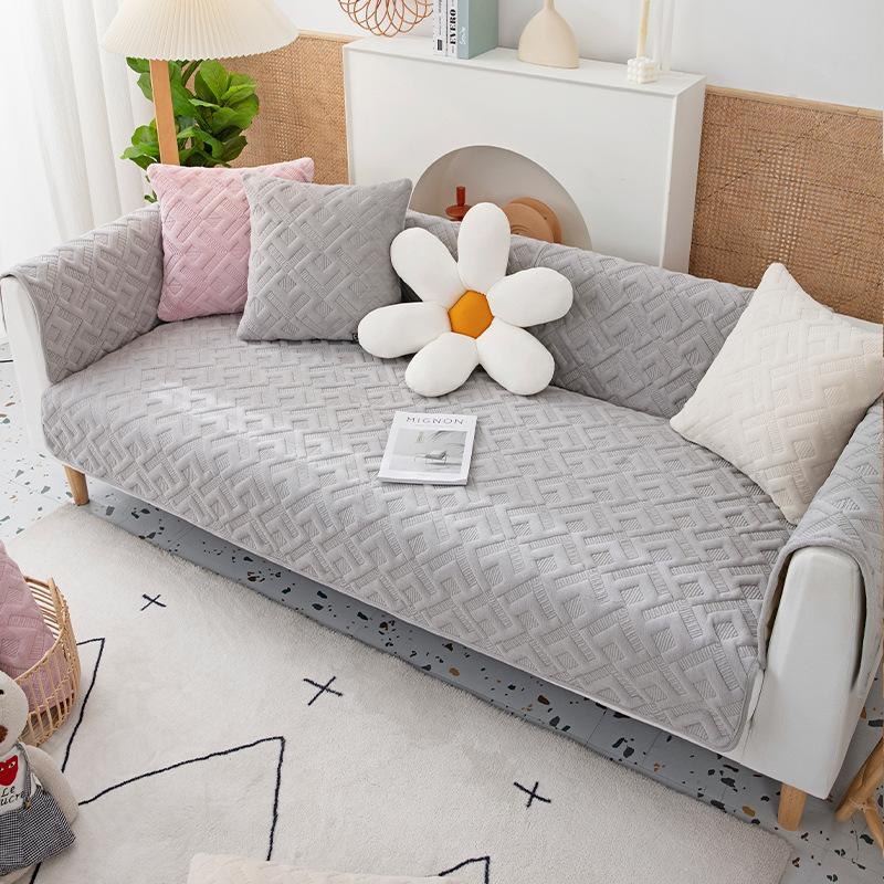 Winter Thickened Cotton Padded Plush Sofa Cushion Anti-Slip Cover Cloth Four Seasons Universal All-Inclusive Sofa Cover