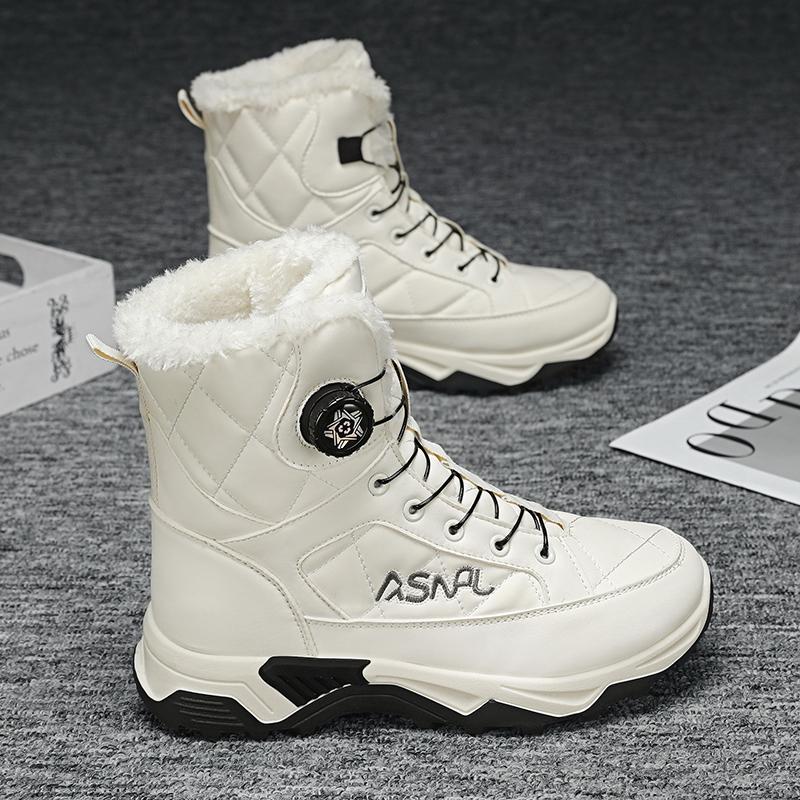 TUINANLE Высококачественные мужские зимние ботинки Теплые плюшевые зимние ботинки Уличные зимние ботинки Женские Нескользящие ботинки на платформе
