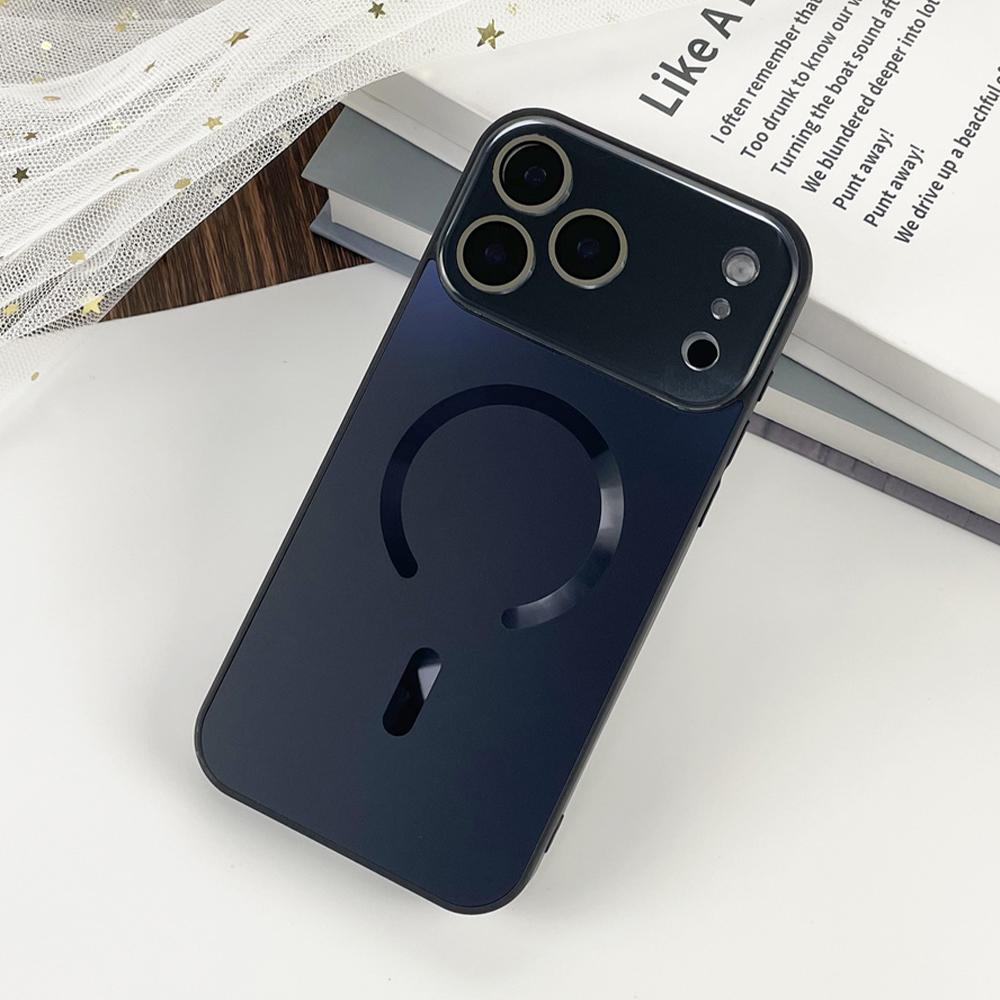 Laser Matte For Magsafe Wireless Charging Phone Case For iPhone 17 16 15 14 13 Pro Max Glass Full Lens Protection Cover