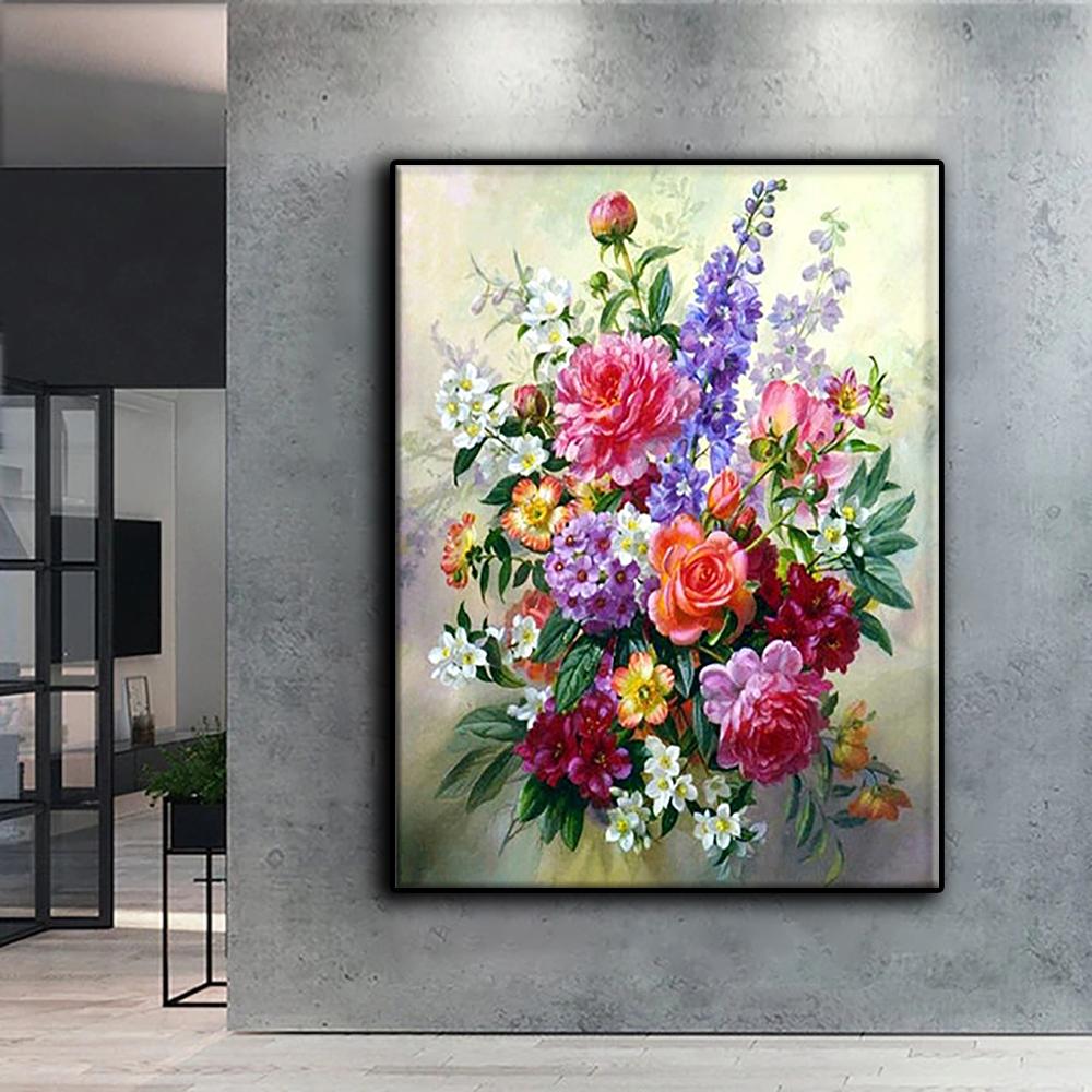 Diamond Embroidery Flowers and Potted Plants 5D DIY Diamond Painting Cross Stitch Rhinestone