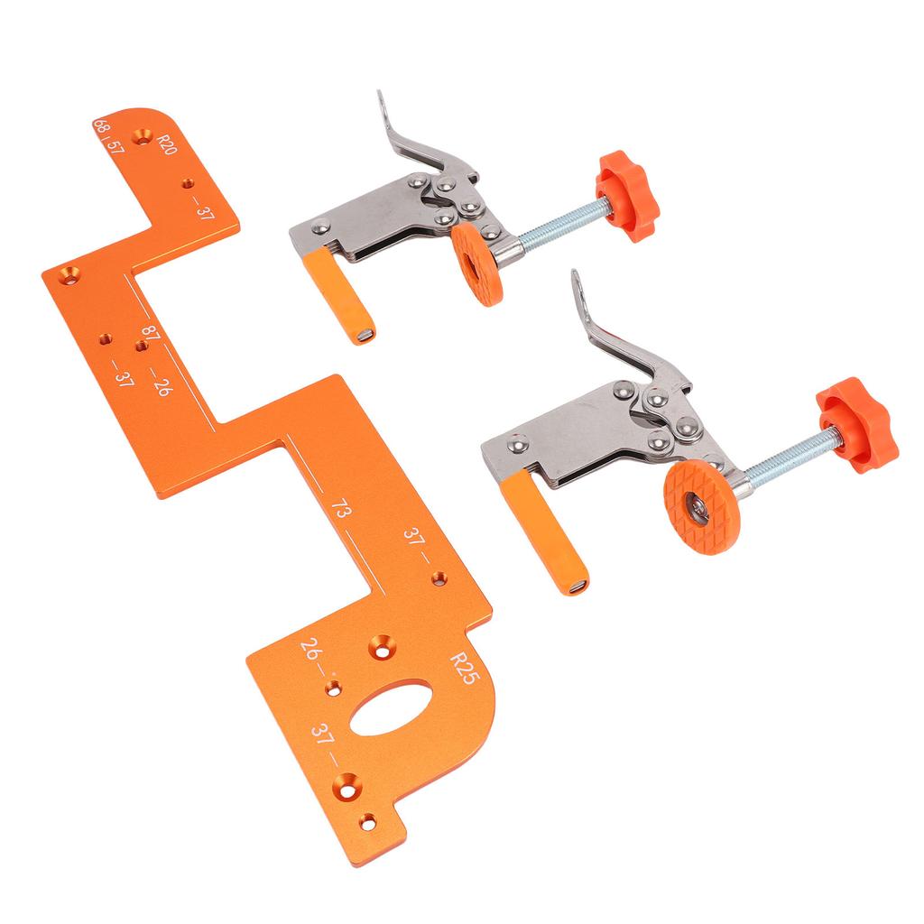 Embedded Handle Slotting Template Wardrobe Cabinet Door   Positioning Tool with Stainless Steel Fixed Clamp Bearing Cutter