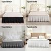 Wrinkle Resistant Tassel Bed Skirt Solid Color Bed Ruffles Wrap  Bedding Accessory