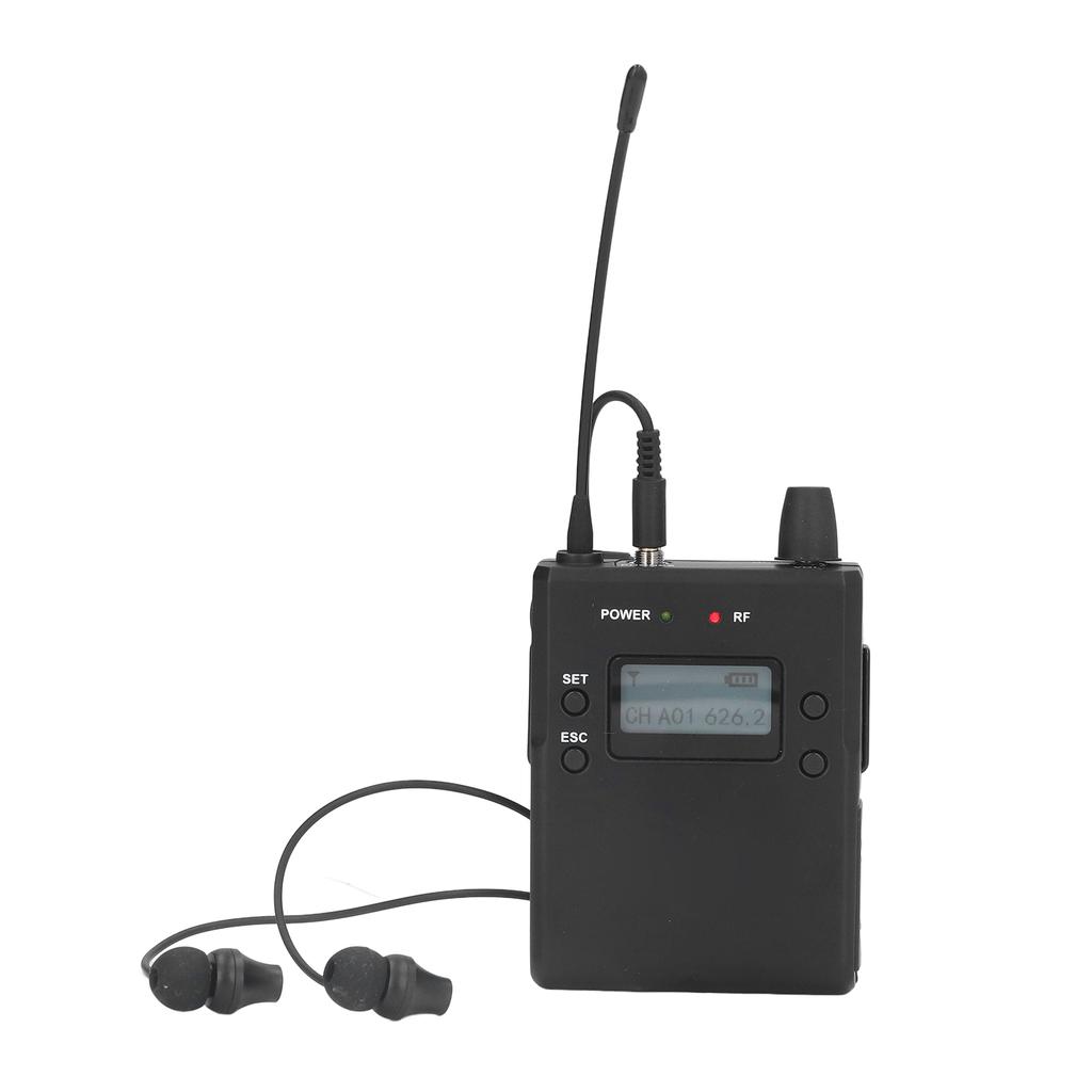 Wireless Ear Monitor 626 To 662MHz Stereo Bodypack Monitoring Receiver System for Band Stage Studio