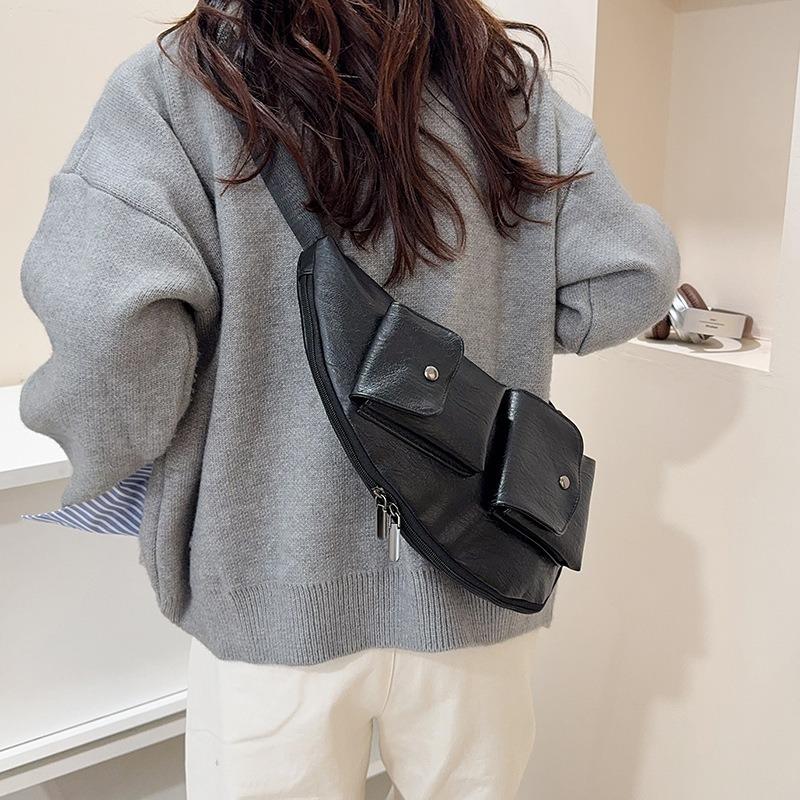 Женская нагрудная сумка модная поясная сумка ретро повседневная универсальная сумка-мессенджер из мягкой кожи сумка для мобильного телефона для ношения на поясе