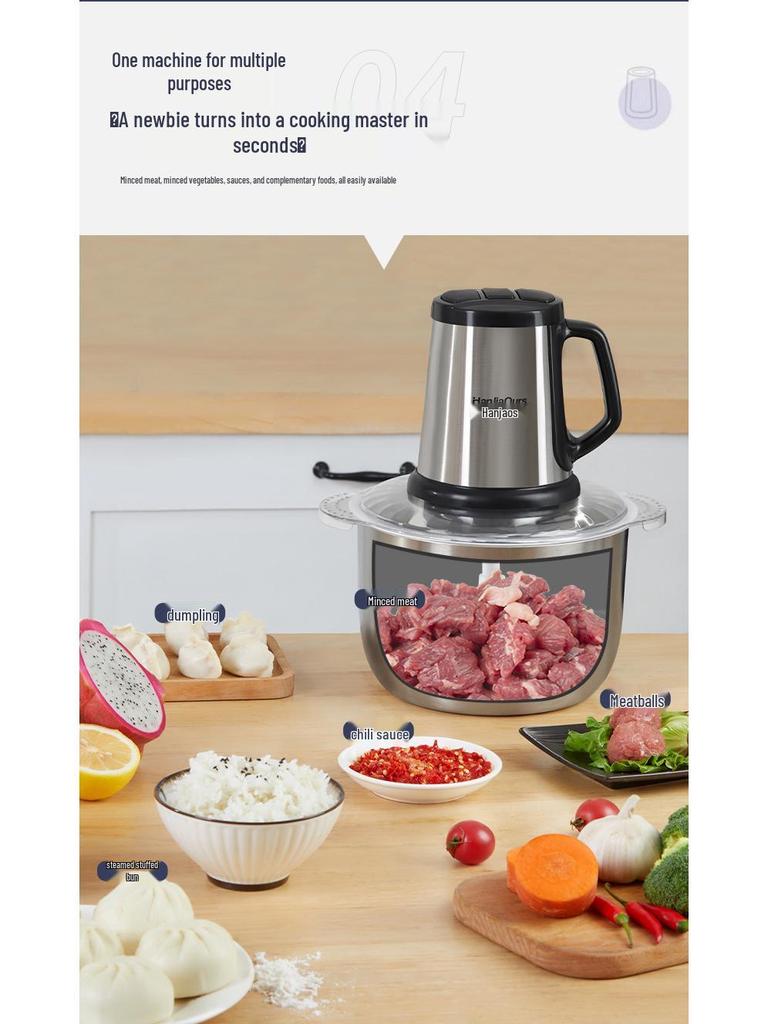 High-Power Multifunctional Meat Grinder & Food Processor with Dough Kneading