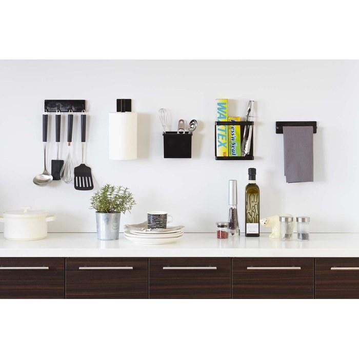 Yamazaki Magnetic Kitchen Paper Holder Black, Tower 7128 (W6 x D5.2 x H24.5cm)