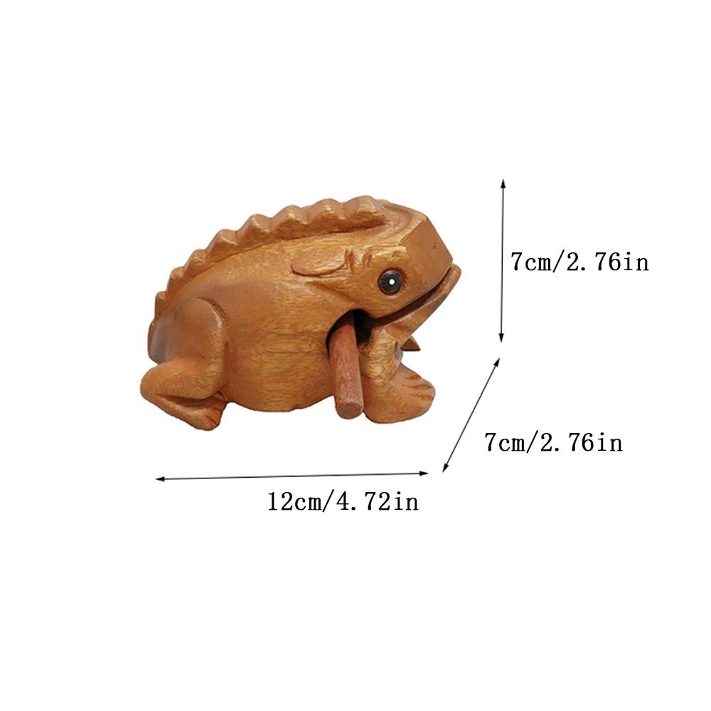 Wooden Frog Musical Instrument Handcrafted Lucky Frog Crafts Portable Frog Guiro Rasp Gifts