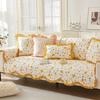 Four Season Universal Pure Cotton Sofa Cushion Small Floral Anti Slip Seat Cushion Comfortable Breathable Couch Cover Cloth