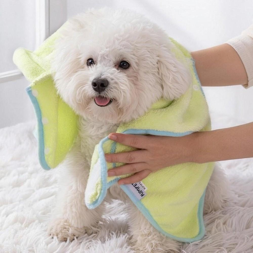 Warm Dog Hooded Bathrobe Coral Fleece Microfiber Dog Towel Rabbit Ear Design Pet Robe Swimming