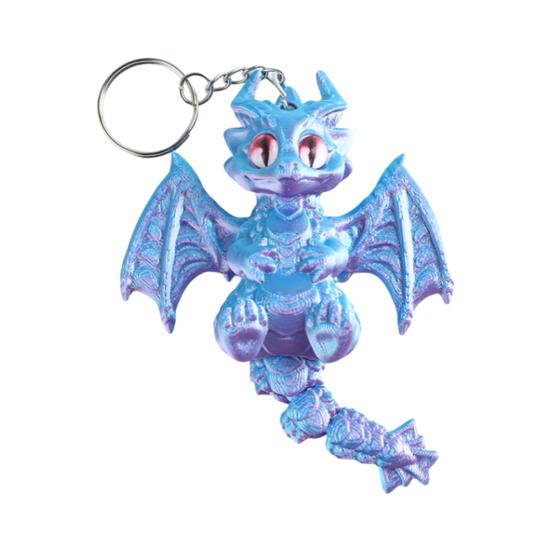 Брелок с крыльями дракона, напечатанный на 3D-принтере, с движущимся хвостом, сумки, багаж, школьные ранцы, интерьеры автомобилей