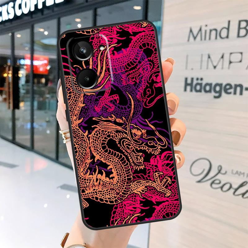 Японский чехол DRAGON TATTOO для Realme 15 Pro 14 13 11 12 Pro Plus GT7 GT6 C55 C51 C53 C35 C33 C61 C65 C67 C71 C75