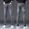 Брендовые мужские джинсы Slim Fit Узкие серые черные эластичные джинсовые брюки Повседневная дизайнерская мужская одежда Брюки Джинсы высокого качества для мужчин 