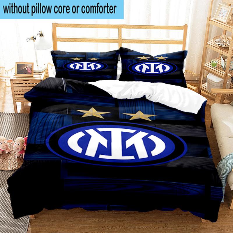 3pcs F.C. Internazionale Milano Printed Bedding Set Duvet Cover Closure Includes 1 Duvet Cover & 2 Pillowcases Bedding Sets Home Decor Gifts