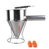 Batter Dispenser Stainless Steel Pancake Batter Dispenser with 18mm 4PCS Silicone Mouth for Pancakes Cupcakes Bakeware