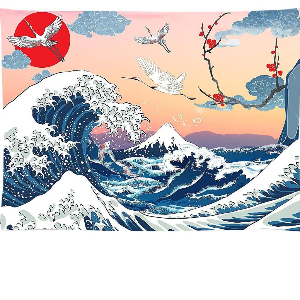 Гобелен «Волна Канагавы»: Декоративные настенные украшения и прикроватные салфетки
