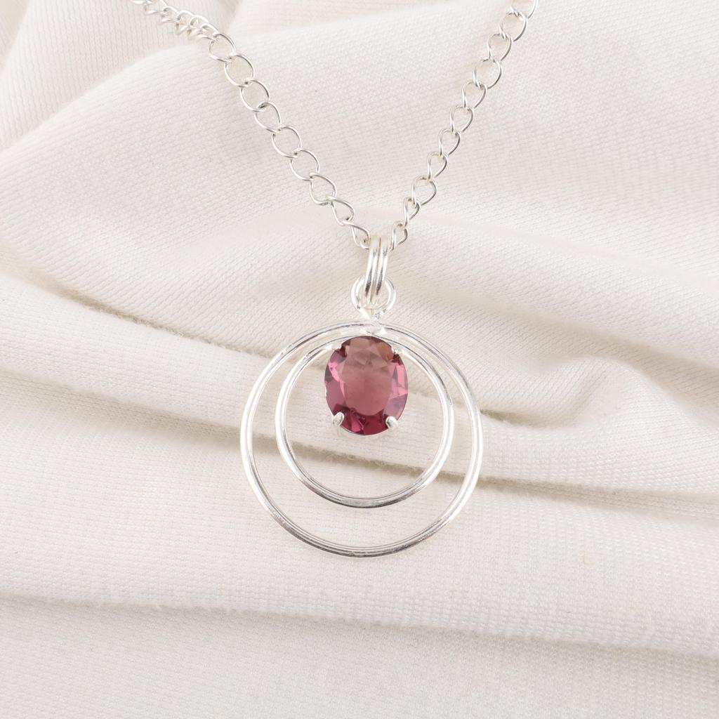 Ювелирные изделия из драгоценного камня родолит, серебряный кулон ручной работы, кулон из цельного серебра 925 пробы для подарка матери