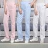 Nurse Pants Women's White Summer Thin Stretch Elastic Waist Plus Size Pants Doctor Work Pants