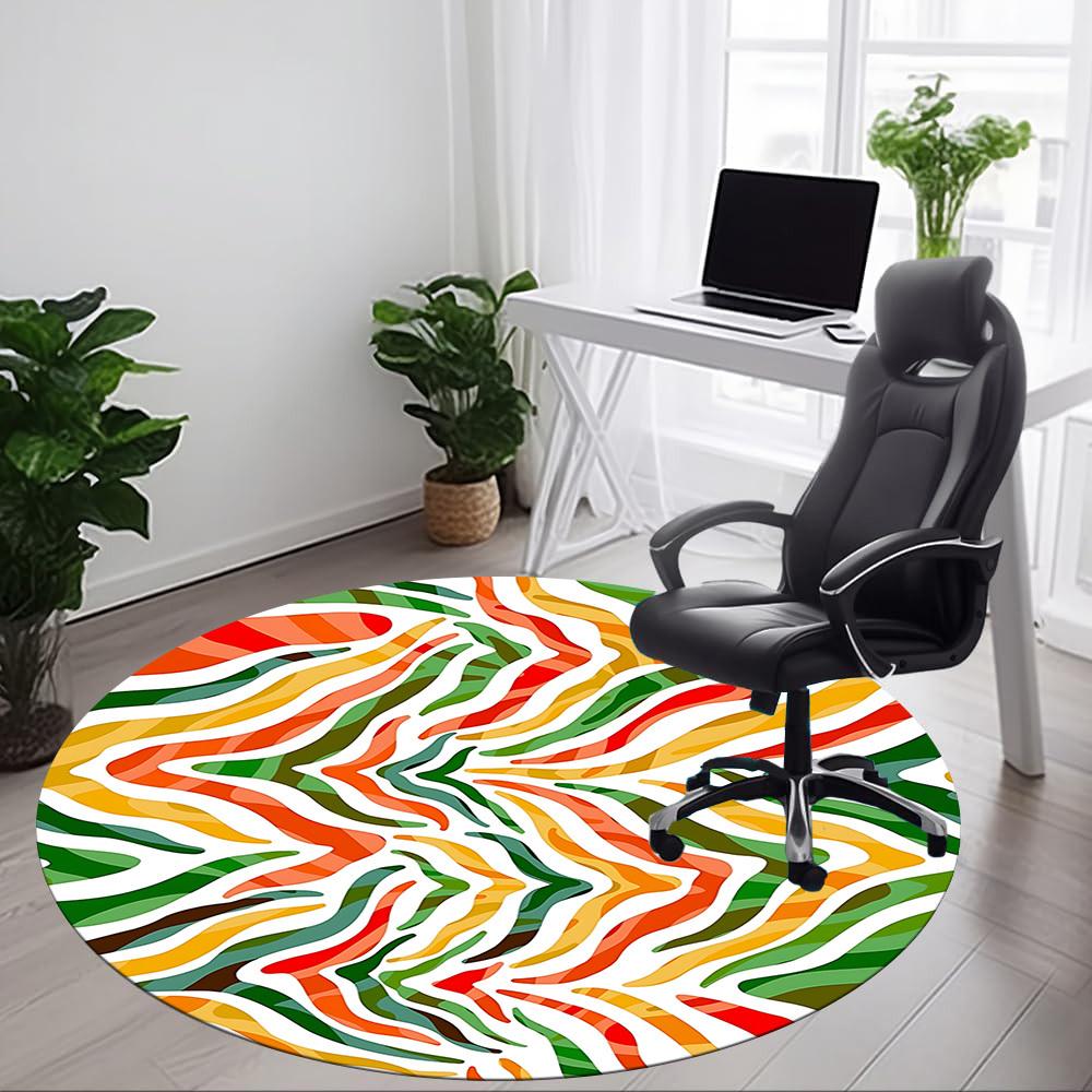 1pc Abstract Pattern Office Round Rug, Non-slip, Soft and Durable Office Rug for Interior Decoration, Perfect for Office, Beautiful Decoration yy26031