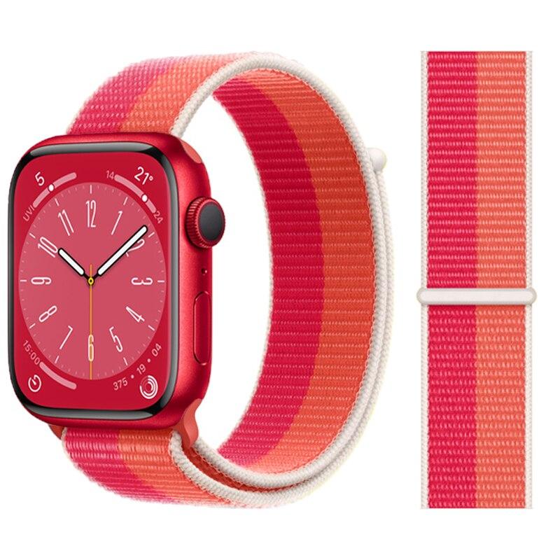 Нейлоновый ремешок-петля для Apple Watch Band 49 мм, 44 мм, 45 мм, 41 мм, 40 мм, 42 мм, 38 мм, браслет Correa iwatch series 3, 4, 5, 6 Se 7, 8, ультра, 49 мм, ремешок