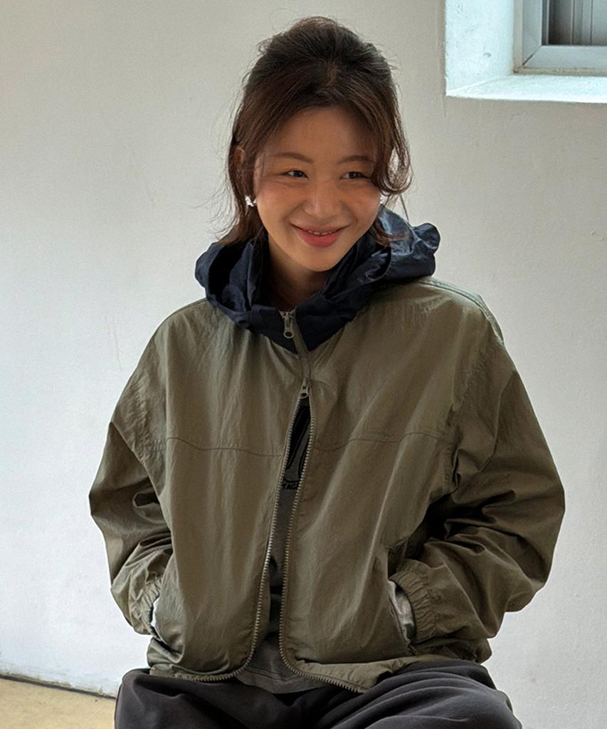 UNIVERSE GARMENT Two-Way Windbreaker Jacket_Khaki