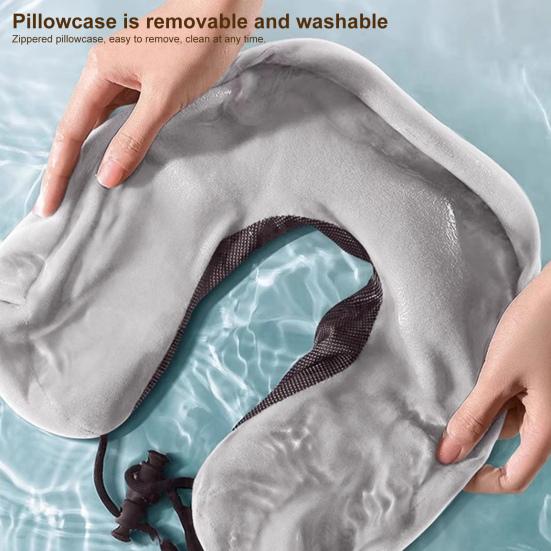 Портативная U-образная подушка для шеи, мягкая дышащая моющаяся невыцветающая подушка из пены с эффектом памяти, поддержка шеи, дорожная подушка с застежкой-молнией