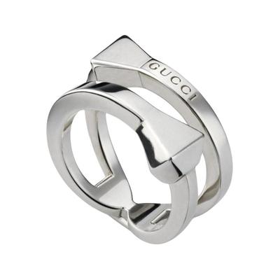Horseshoe Shaped Ring With Engraving In Shiny 925 Silver Unisex Rings 839731J8400