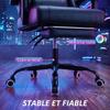 Ergonomic Gaming Chair Gamer Armchair With Massaging Lumbar Support Reclining Backrest Adjustable Height Black