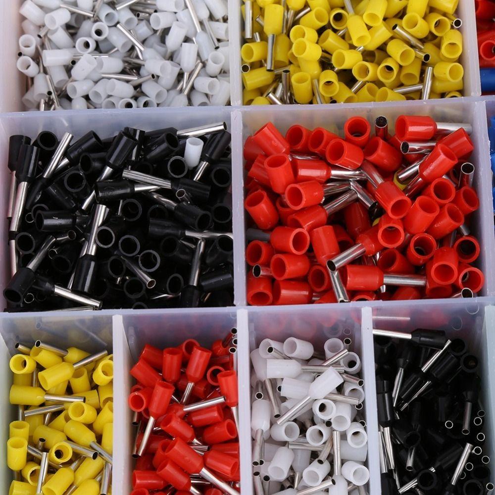 2120PCS 22AWG-5AWG Wire Crimp Connector Plastic Storage Box Copper Wire Insulated End Terminal Insulated Cord